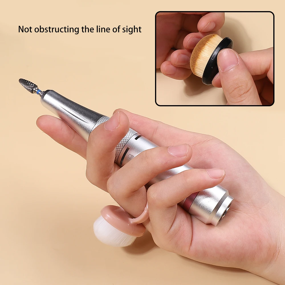 1Pcs Plastic Nails Art Dust Cleaning Brush Buckle Brush Oval Gel Dust Cleaning Make Up Ring-shaped Brush Manicure Tools