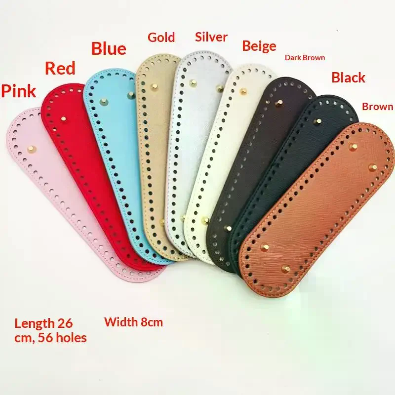 Oval Bottom Long PU Leather Bags Bottom For Handmade Knitting Crochet Bag Base Home Decoration Accessories