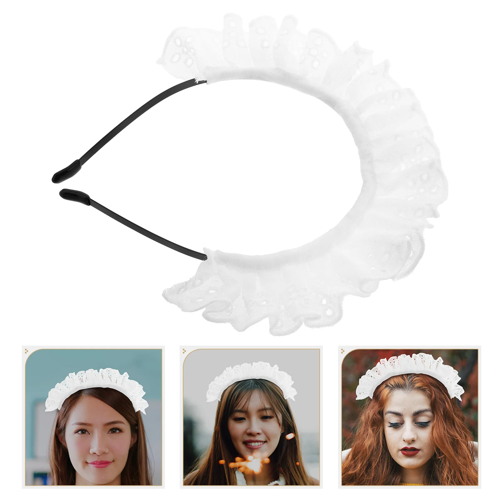 Accesorio de disfraz de moda, accesorios para el cabello Kawaii, diadema, tocado para niñas, trajes para mujeres, tocado blanco para niñas, nuevo