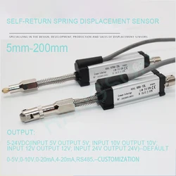 Self-rebound KTR MINI Linear Potentiometer Ruler 10-200mm Automatic Reset Electronic Sensor Miniature Spring Displacement Sensor