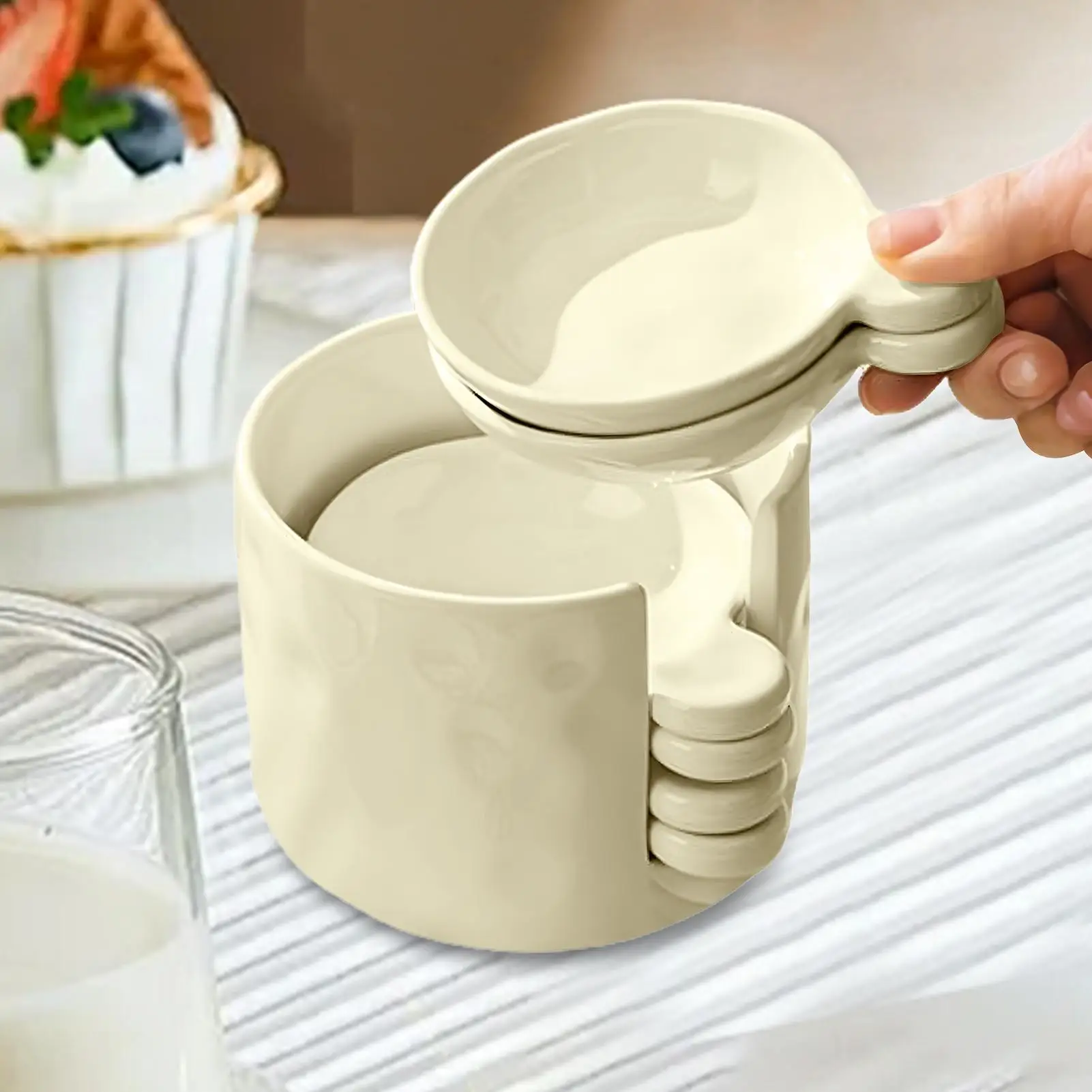 

Sauce Plate Seasoning Dipping Bowls With Storage Box Ceramic Mini Dressing Plate Container For Soy Sauce Ketchup BBQ Fruit Snack