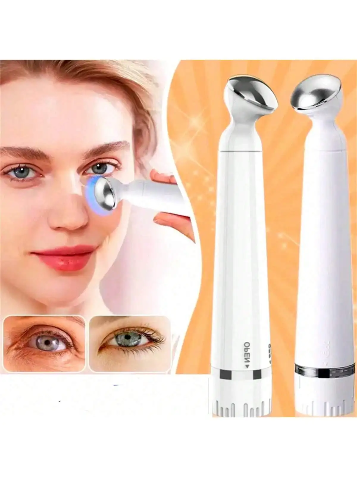 

2026 Mini Electric Vibration Eye Massager Wrinkle Dark Circle Pen Removal Rejuvenation Eye Massager Battery-powered (Without bat