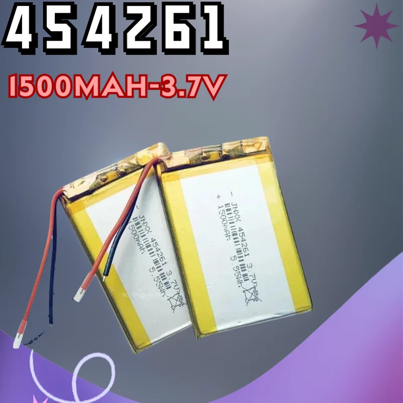 1500mAh 5 3.7V .55Wh Rechargeable Lithium Polymer Battery 454261 for GPS Camera Driving Recorder Bluetooth Speaker Battery