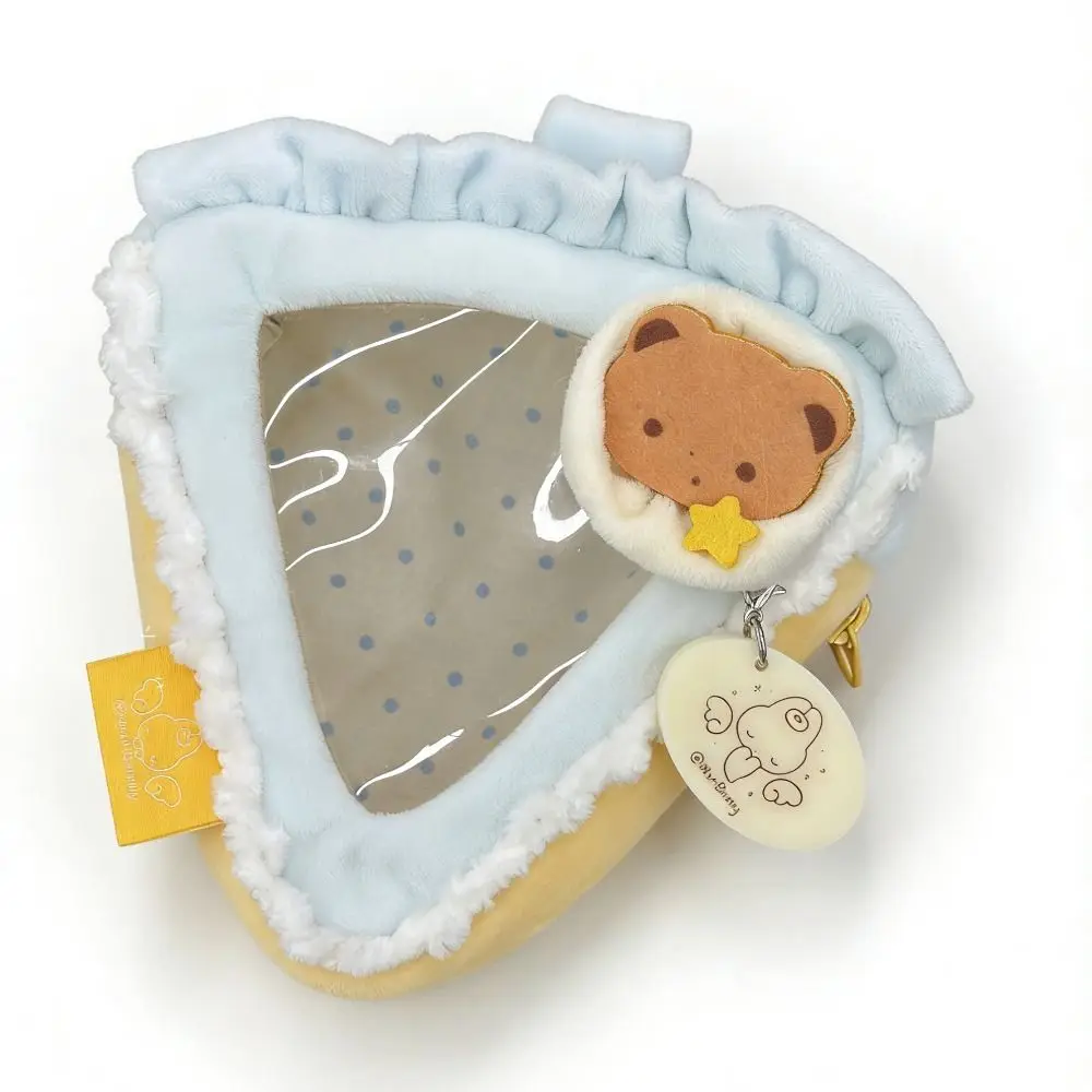 10cm Doll Display Bag Zipper Closure Heart Keychain Charm Clear Window Storage Pouch Kawaii Charming Strawberry Cake Bag