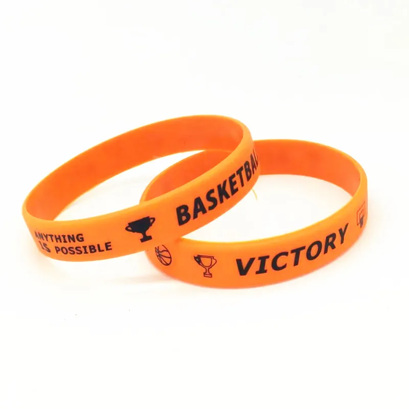 1pc/2pcs motivational basketball rubber wristband silicone bracelet2