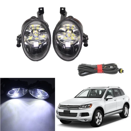 2 uds luz antiniebla LED para VW Touareg 2011 2012 2013 2014 2015 luz antiniebla LED delantera de estilo de coche lámpara antiniebla y bombillas LED