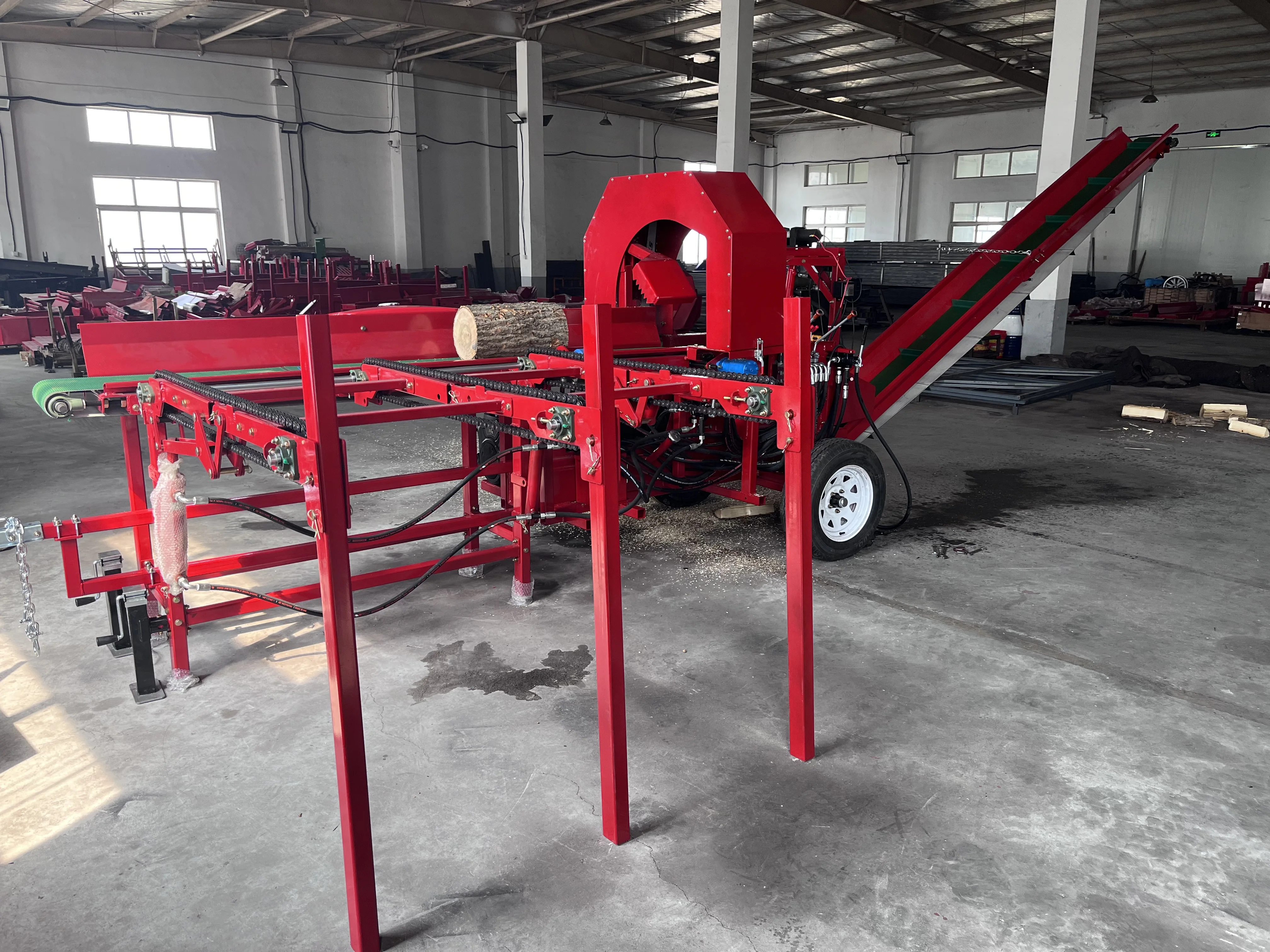 【Hot】35ton 50cm Log Splitting Fire wood Processor Machine Firewood Processor