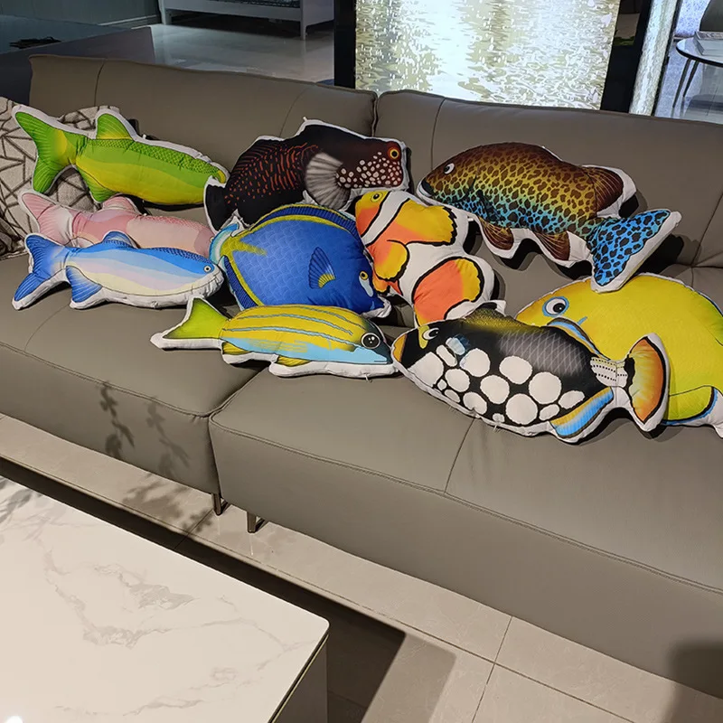

Fish Plush Pillow Simulation Images Printed Tropical Colorful Aquatic Animal Seat Cushion Sofa Chair Decoration Gift
