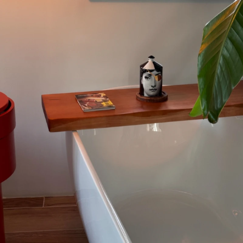 

No-Drill Bathtub Storage, Wooden Bathtub Phone Stand, Bath Essentials Organizer, Multi-Function Bath Board for Hotels
