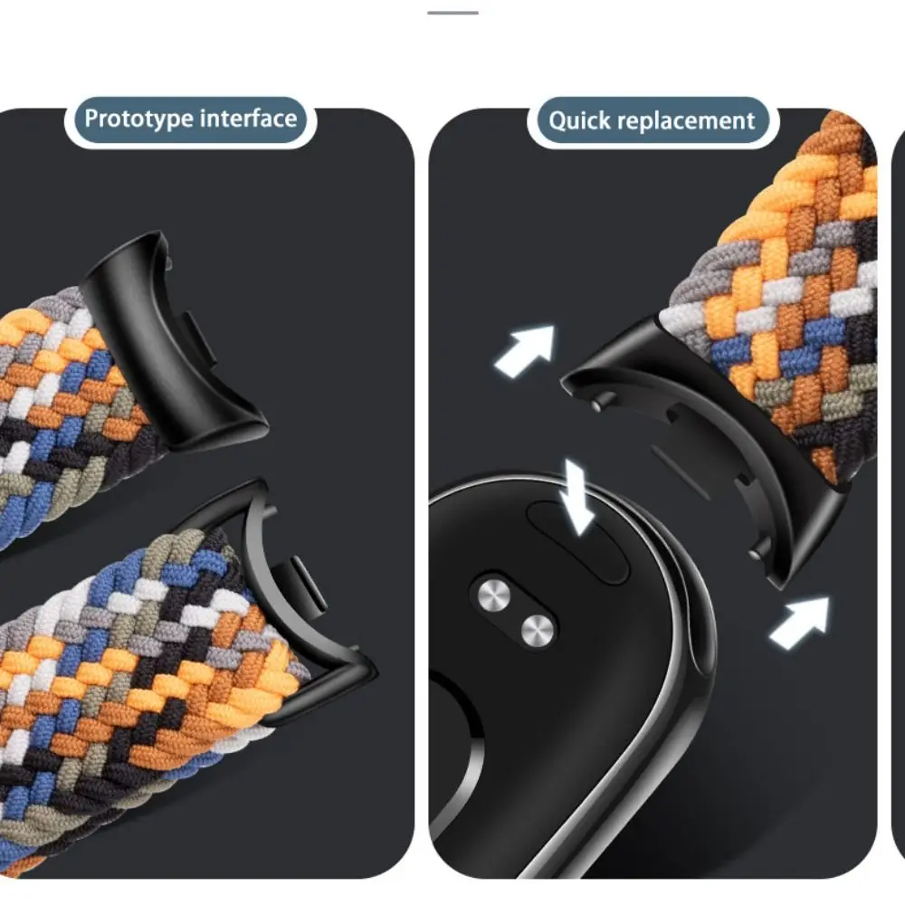 Nylon Watch Strap Knit Breathable Smart Watchband Adjustable Multicolored Watch Replacement Bracelet