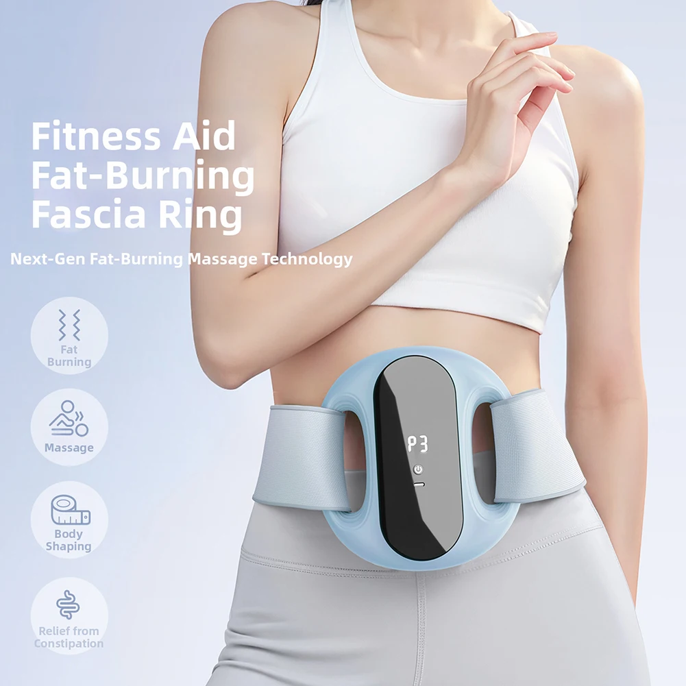 

Массажер для похудения 2-в-1: 8 уровней вибрации, глубокое расслабление мышц, без использования рук, сжигание жира, массажные кольца для фасций, снижение веса