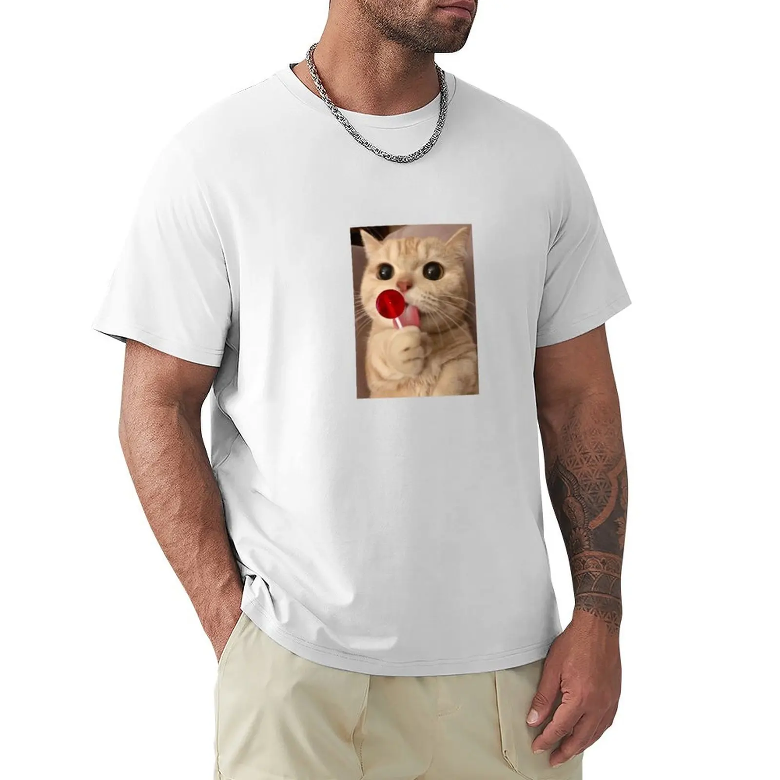 

the cat eating T-Shirt funnys Short sleeve tee mens t shirts pack