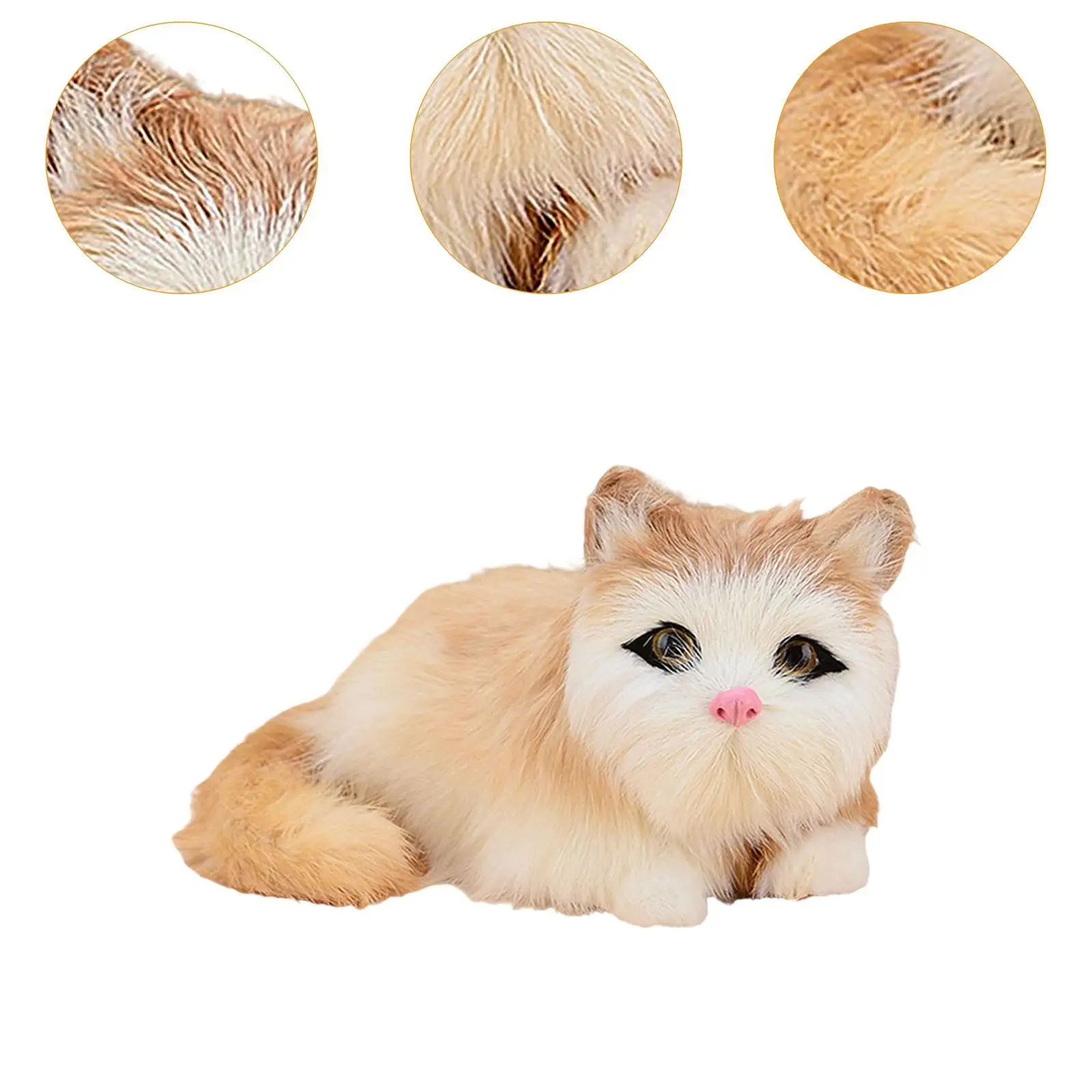 Collectible Cat Stuffed Animal, Realistic Plush Toy for Children