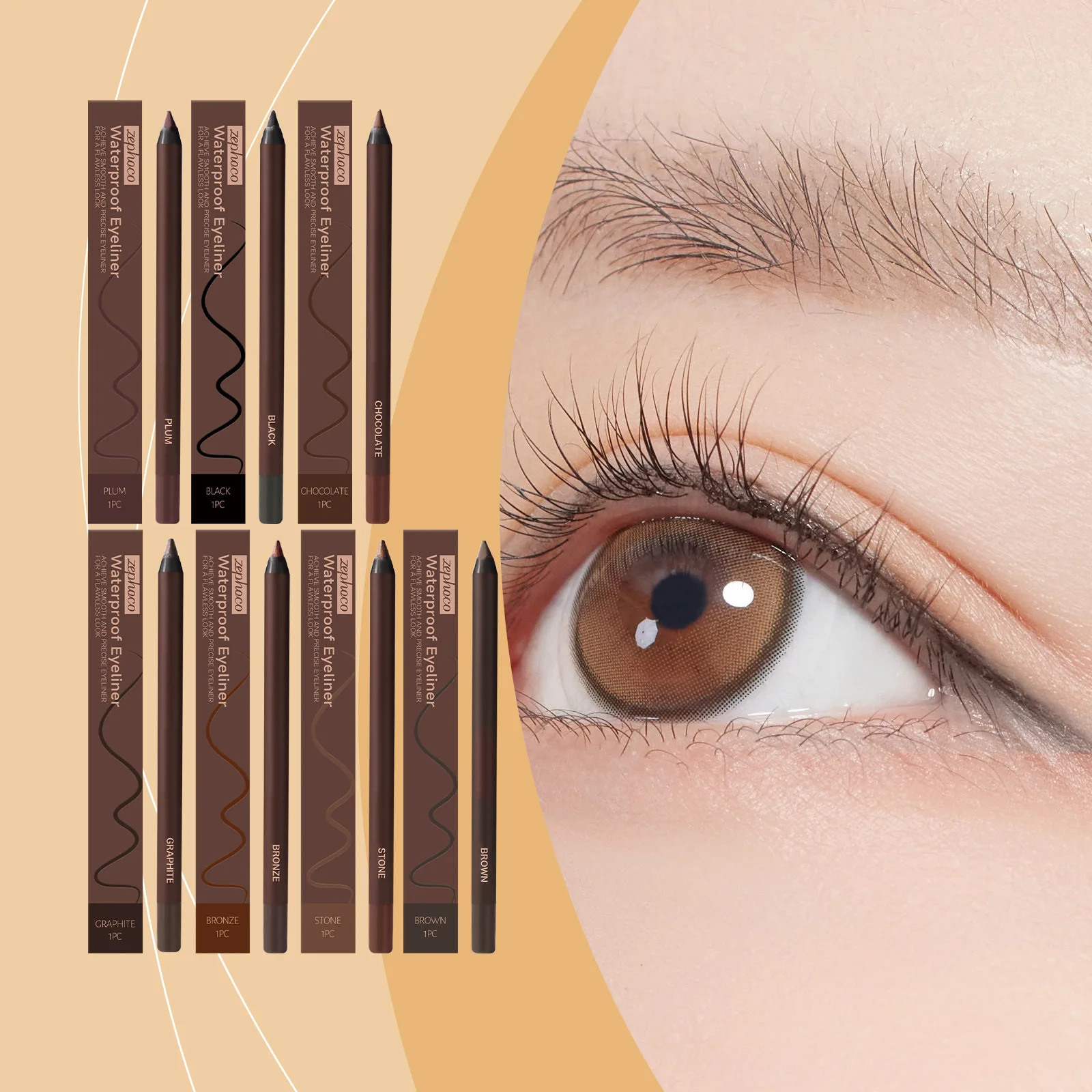 Collezione di matite eyeliner in gel cremose e lisce - Resistenti all'acqua, a lunga durata, non sbavano, trucco occhi professionale_voghion.com