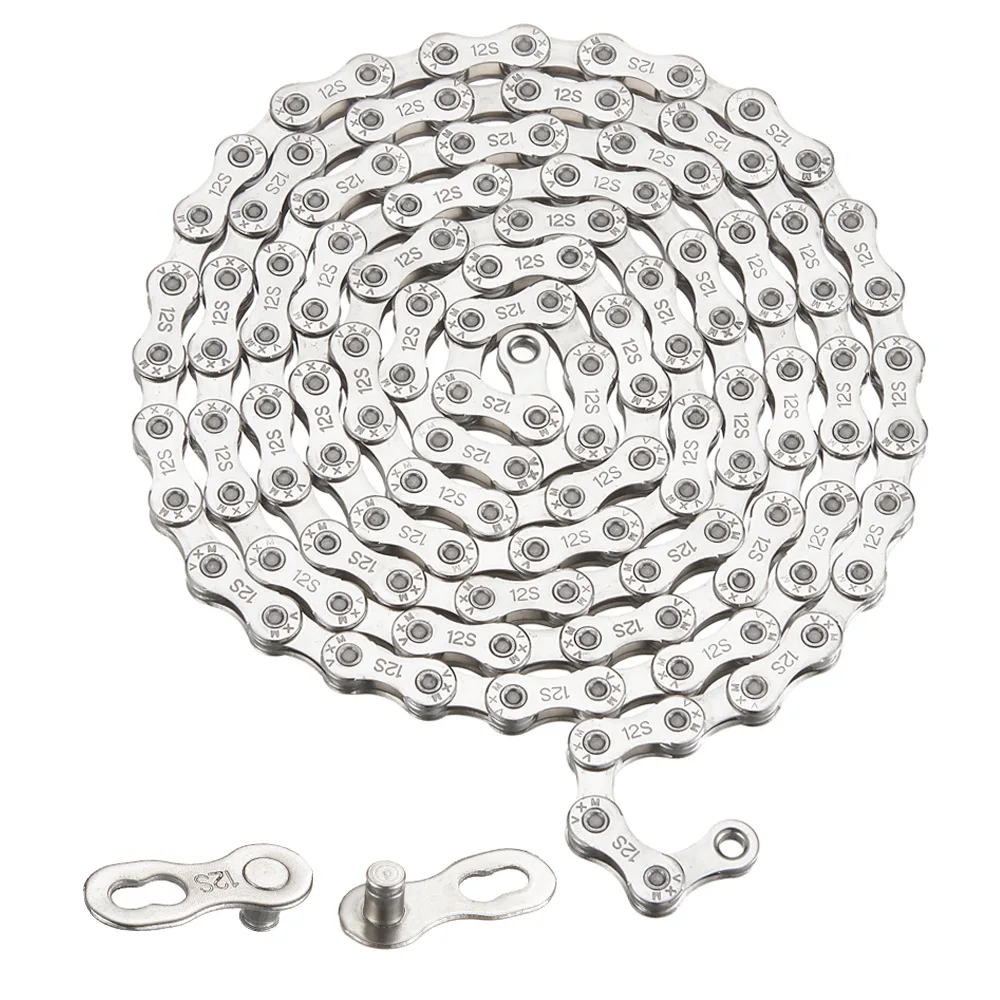 AliExpress HUIJING Bike Chain 116 Links 1/2”X3/32” for 6/7/8/9/10/11/12-Speed Single-speed mountain road bike with silver-plated transmission chain