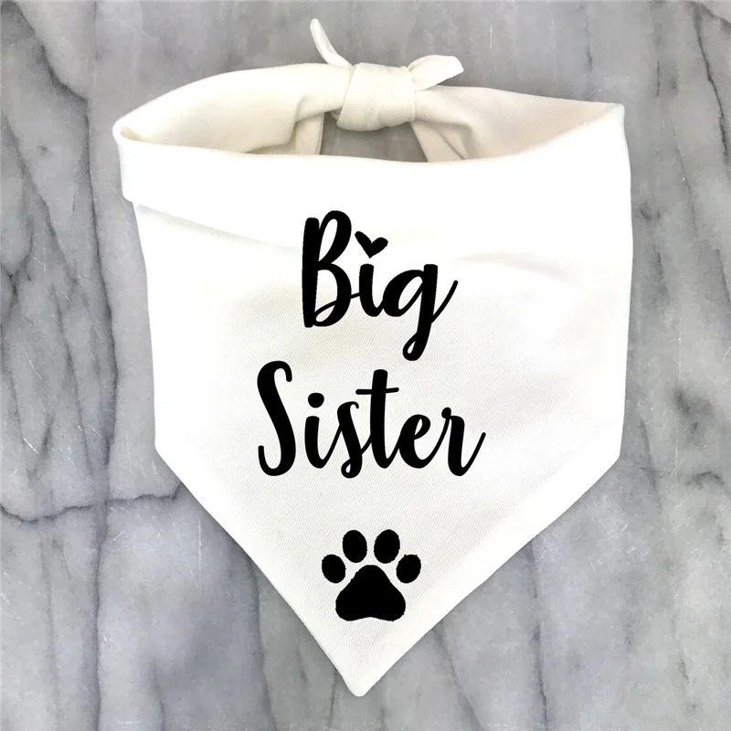 Big Brother Big Sister Dog Bandana Scarf For Baby Announcement Birth Announcement Maternity Photoshoot Natural Party Decoration