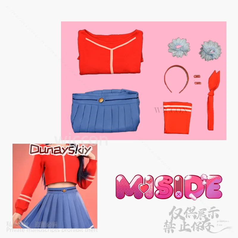 ميتا متا كوسبلاي أنيمي لعبة الرعب MiSide جودة عالية زي شعر مستعار الدعامة فستان للفتيات امرأة الهالوين عيد الميلاد مخصص #5