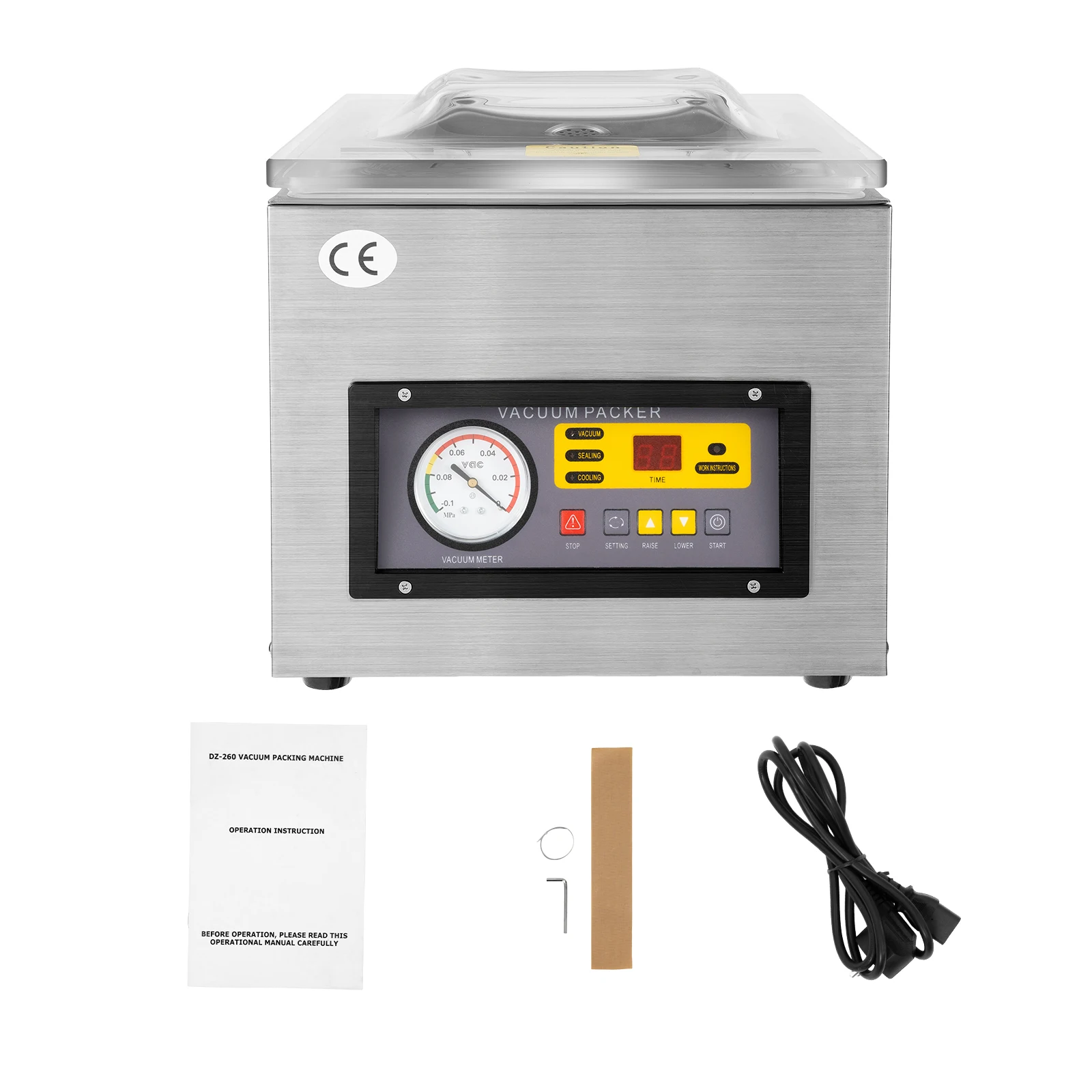 Vacuum Packaging Machine With Tool & American Power Cord Table Top Chamber Vacuum Sealer Stainless Steel