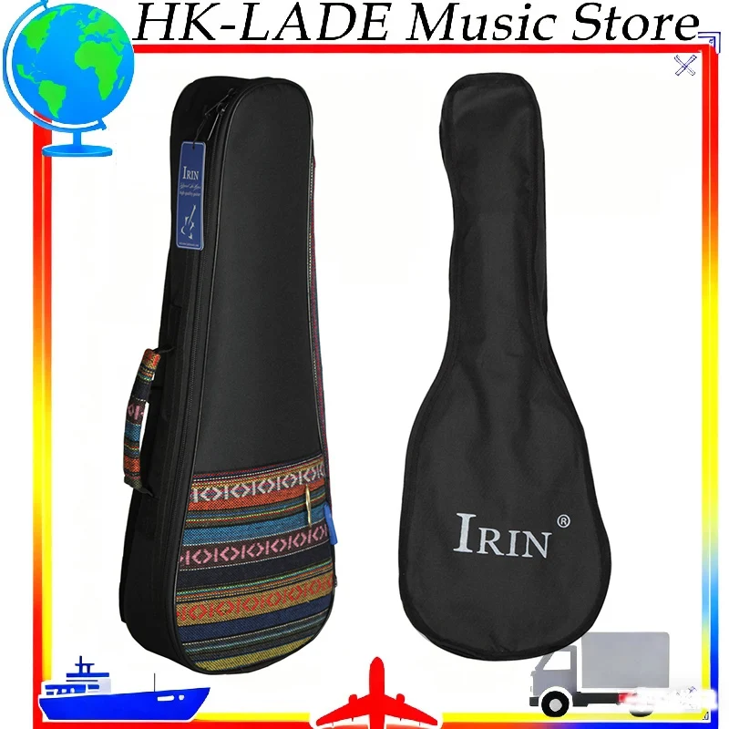 IRIN 21-inch Ethnic Style Ukulele Bag – Double Shoulder Strap, Waterproof Padded Case Vibrant Ethnic Pattern Ukulele Bag