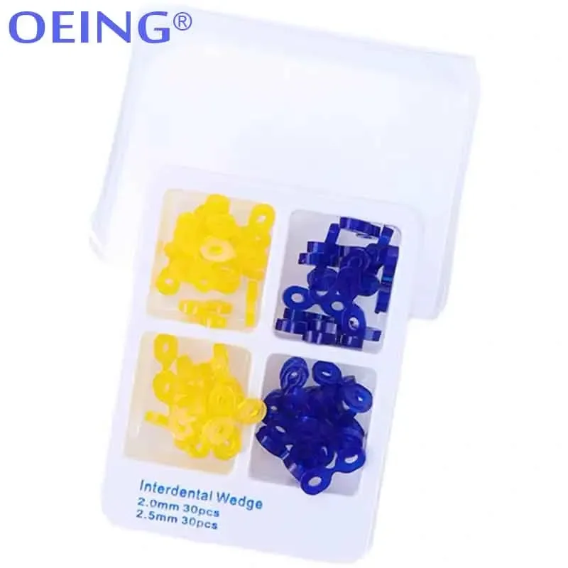 OEING 60Pcs/Box Dental Elastic Fixing Wedges 2 Sizes 2.0/2.5 mm  Matrix Matrices Dam Composite Fit Into Any Interdental Space