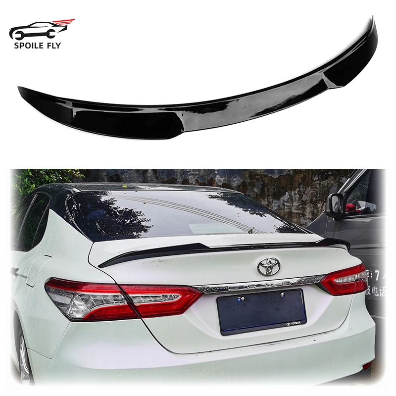 

High Quality ABS Spoiler For Toyota Camry 2018 2019 2020 2021 2022 Rear Wing Glossy Black Or Carbon Fiber Look Car Body Kit