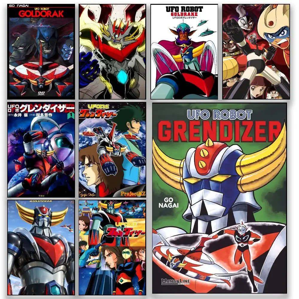 Anime U-UFO Robo Grendizer Retro Mecha Robot Poster HD Wall Decor for Bedroom Living Room Dorm Bar Cafe Office Gift