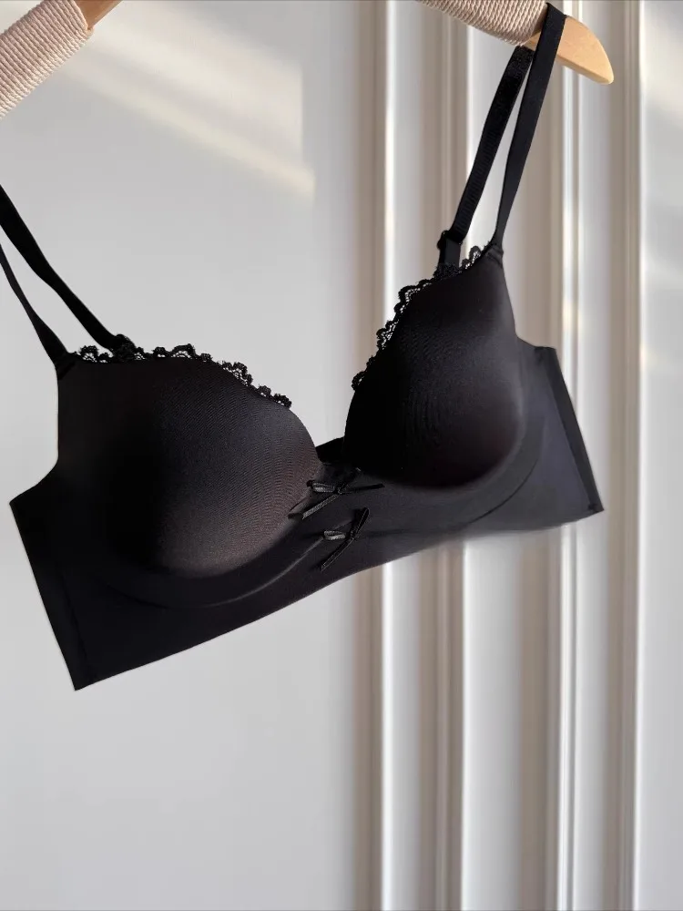 

Бюстгальтер-бралетт с цветными блоками и бантом, беспроводной, пуш-ап, женский, дышащий, бесшовный, с боковой поддержкой, предотвращающий провисание, для небольшой груди, модный, на каждый день, для вечеринок