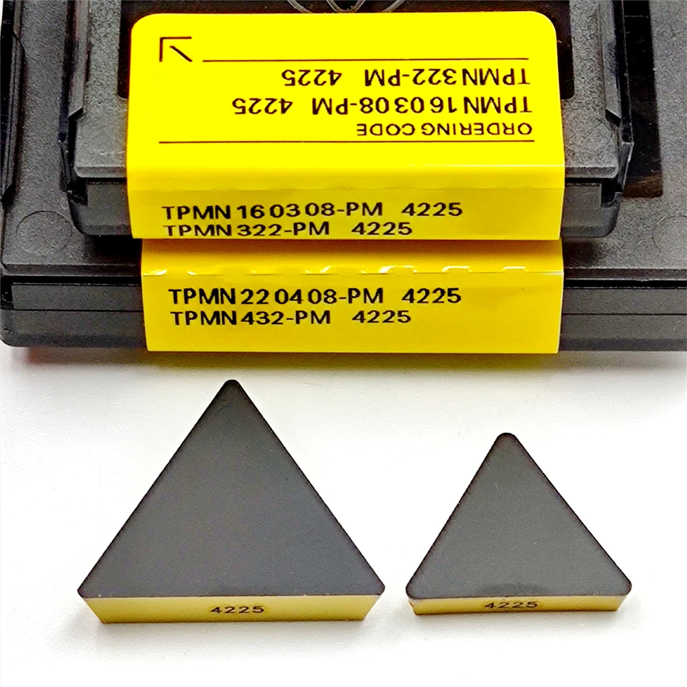 Inserções de Inserção de Carboneto para Fresamento Cortador Interno Lâmina Cnc Torno Ferramenta Alumínio Tpmn160308 Tpmn220408 Pm4225 Tpmn 160308 220408
