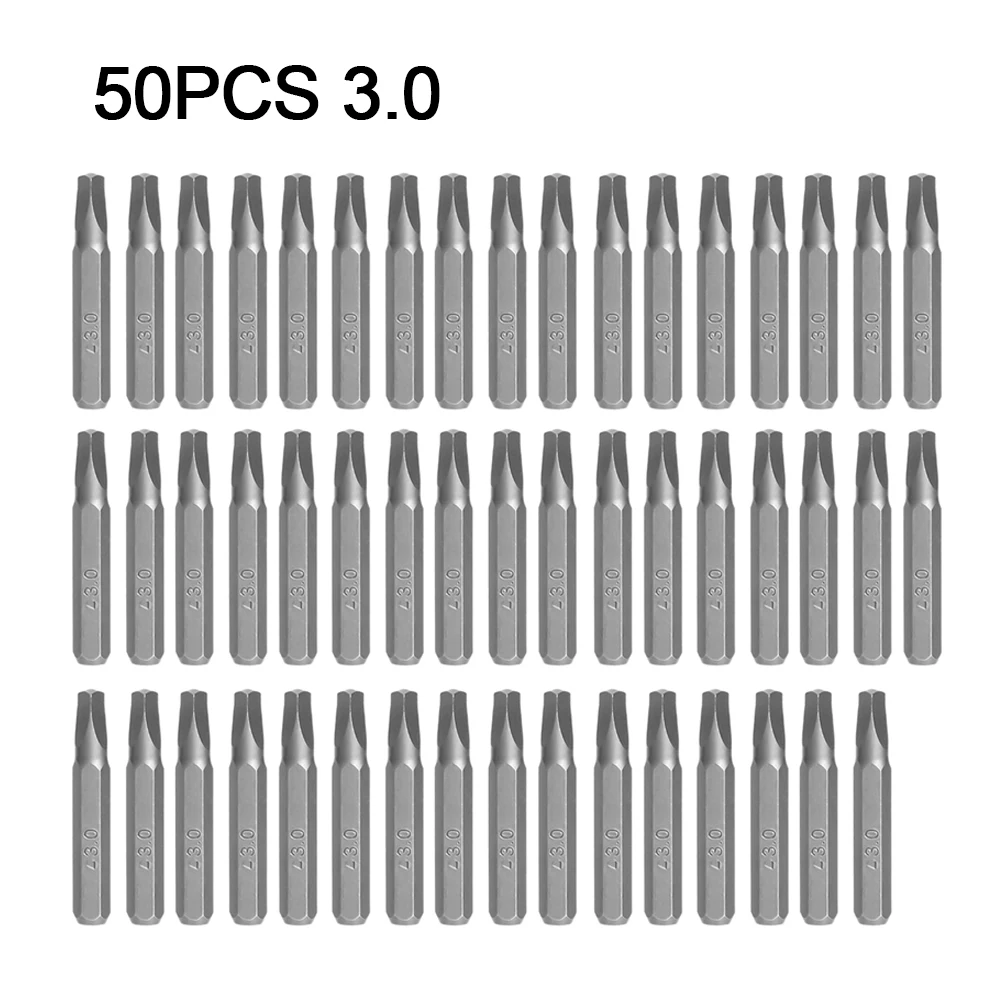 50pcs Steel 28mm Precision Y U Shaped Triangle Screwdriver Magnetic Bit Screwdriver Bits 4mm Hex Shank Hand Tools