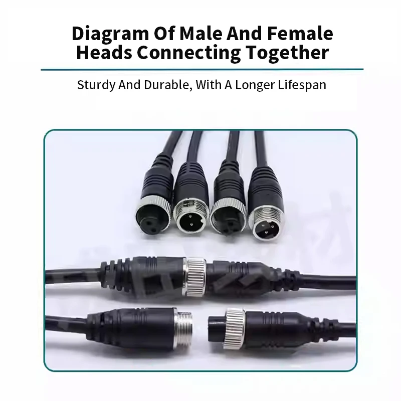 GX12 Aviation Plug Connection Wire 2/3/4/5/6/7 Pin Plug Sensing Connector Cable 4Pin Male to Female Extension Line 0.2-3 Meter