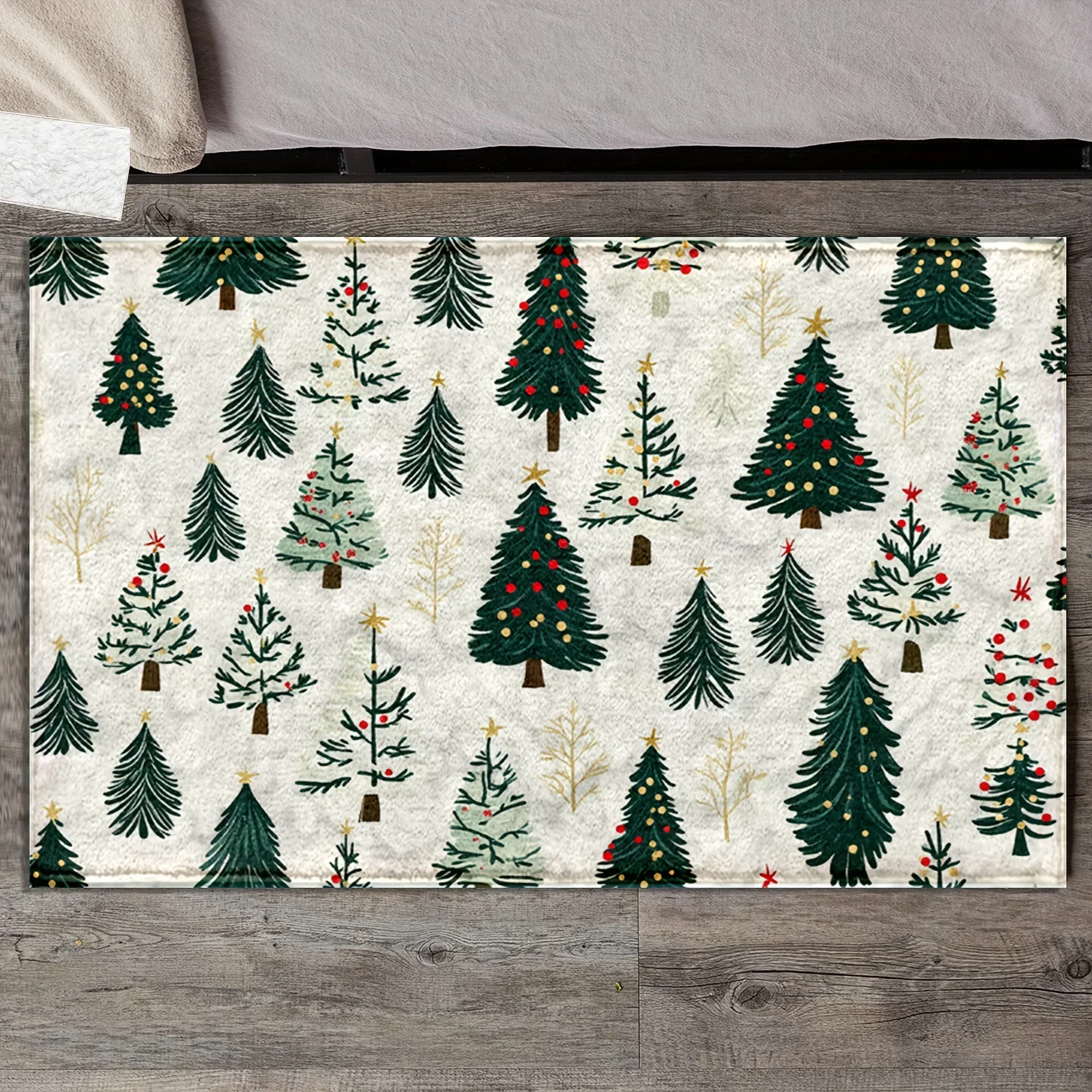 Christmas Tree Fresh Style Bathroom Anti-silp Door Mats Suitable for Living Room Entrance Decorative Accessories Pad Bedroom Rug