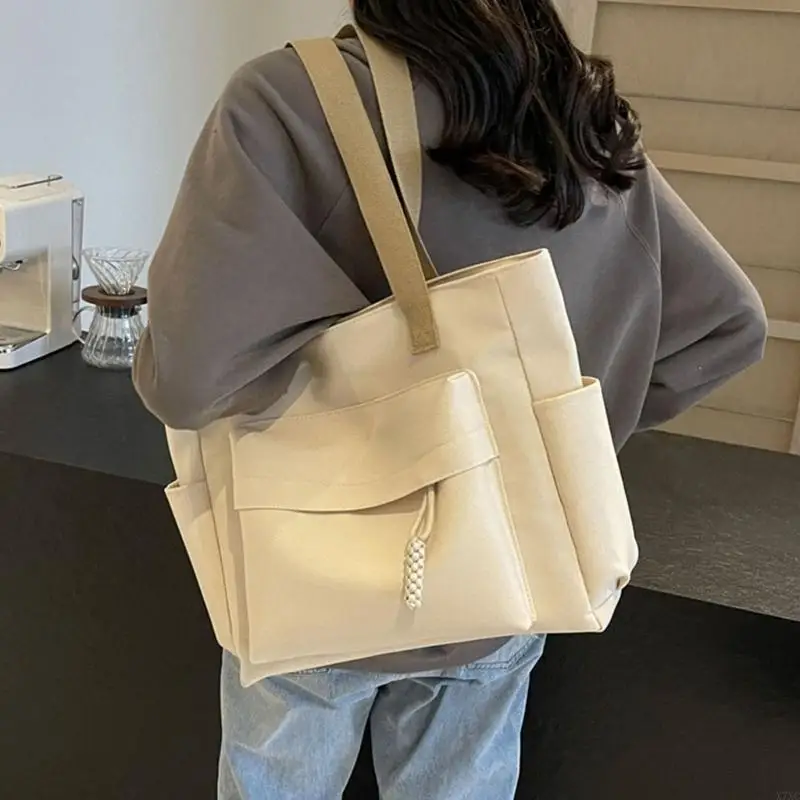 

X7XC Modern Handbag for Women Spacious Student School Shoulder Bag with Multi Pockets