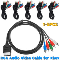 1.8m HD Component TV Hookup Connection Cord Component AV Cable Audio Video RCA Cable for Microsoft Classic Original Xbox