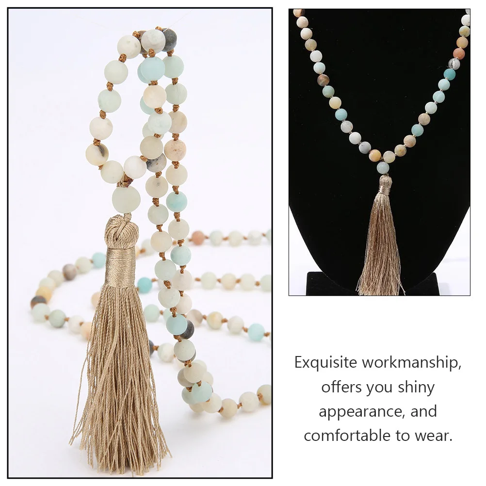 

1Pcs Natural Beads Necklace Chic Creative Neck Pendant Comfortable to Wear Holiday Party Jewelry Neck Pendant Beads Necklace
