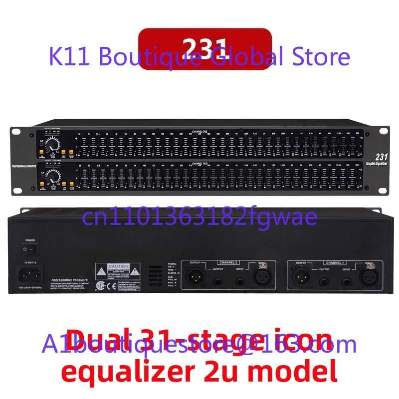 

231 Двойной 31-полосный эквалайзер Профессиональный эквалайзер для конференций Домашний КТВ Сценическое представление Бар Специальный тюнер