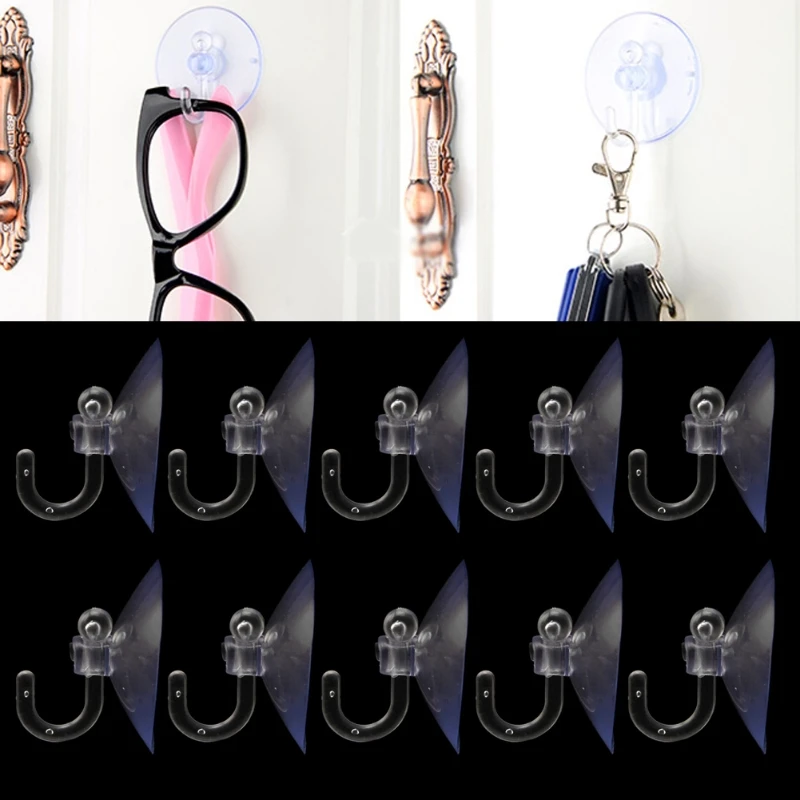 Suction Cup Hooks 10Pcs Glass Window Wall Strong Power Towel Necktie Hanger for Home Dormitory Closet Storage Dropshippin