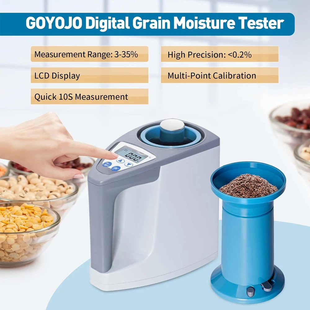 Imagem -02 - Digital Grão Umidade Tester Umidade Medidor Medidor Automático Alta Precisão Detector Umidade Tester Grãos Milho Trigo Lds1g