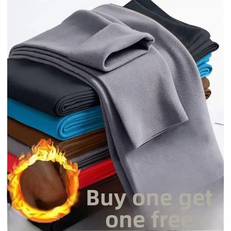 

Men's Thermal Cotton Trousers Thiened Autumn Pants Sl Large Size Winter Base Layer Woolen Pants Youth Casual Color