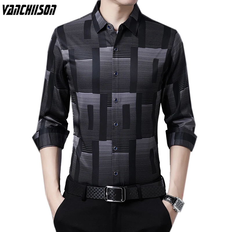 

Men Casual Shirt Tops Long Sleeve for Summer Spring Gradient Patchwork Retro Vintage Turndown Collar Male Fashion Clothing 00874