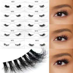 FOXESJI Half Lashes 3D Mink Eyelashes Natural Look Short Eye Lashes Extension Mink Fluffy Full Soft False Eyelashes Makeup