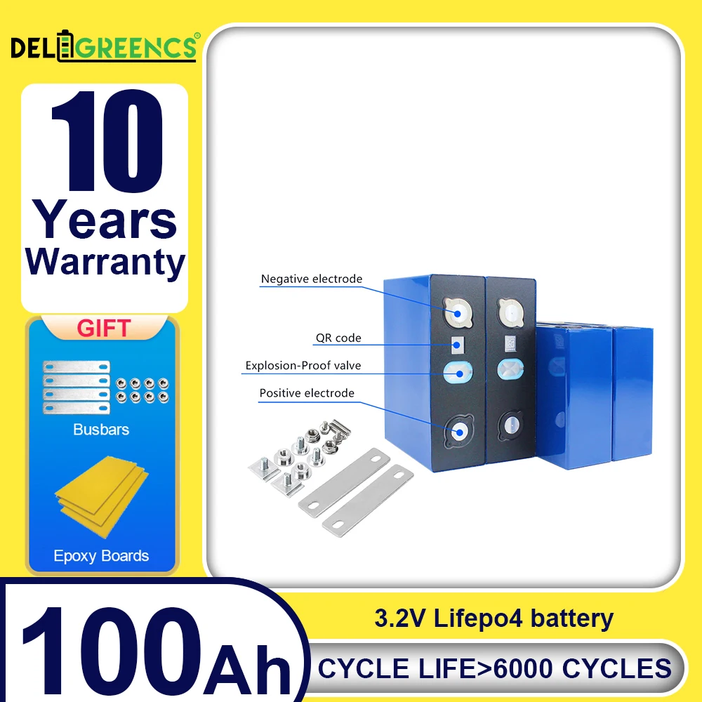 

Lifepo4 Battery Cells Rechargeable CALB 3.2v 100Ah Genuine Grade A For DIY 24V 48V Solar Energy Storage Power Supply RV NO TAX