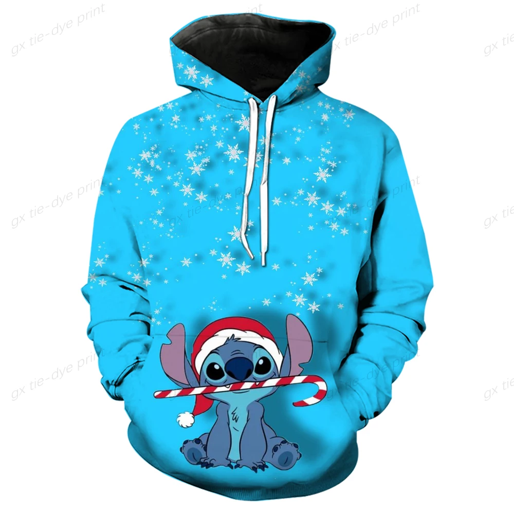 Disney Stitch Cartoon Co-branded Sweatshirt Loose Casual National Fashion Shirt Hip-Hop Style Trend 2024 Autumn New Style