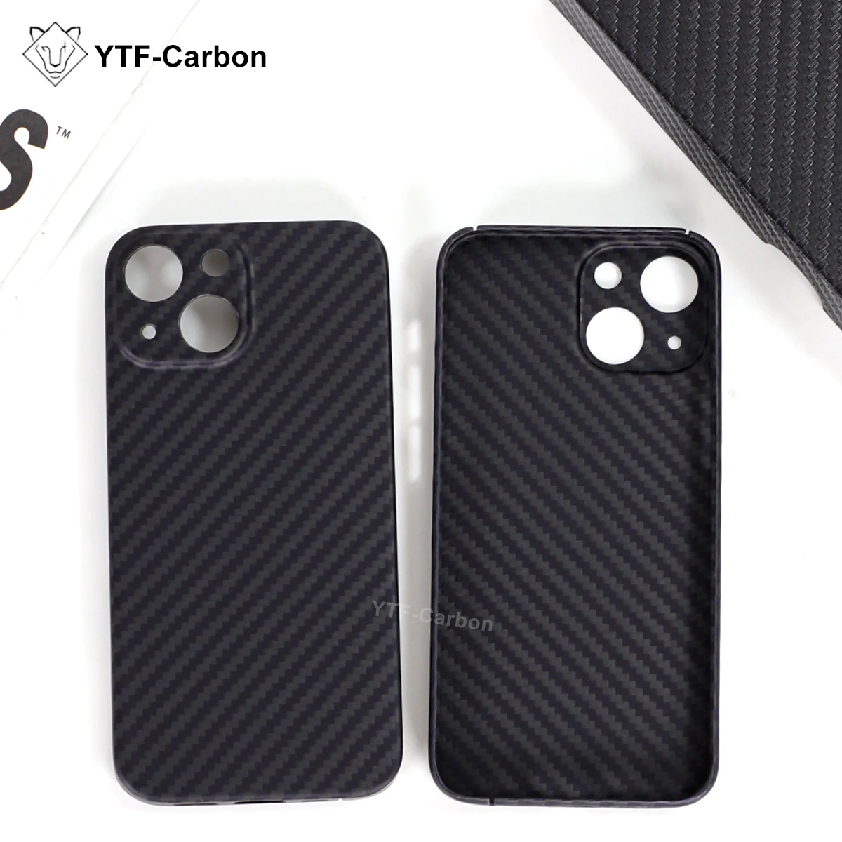 YTF dla iPhone'a 13 /13 Pro/13 Pro Max Etui na telefon komórkowy Ultracienkie etui na telefon z aramidu i kevlaru Magnetyczne etui na iPhone'a 13 Mini — zdjęcie produktu 2
