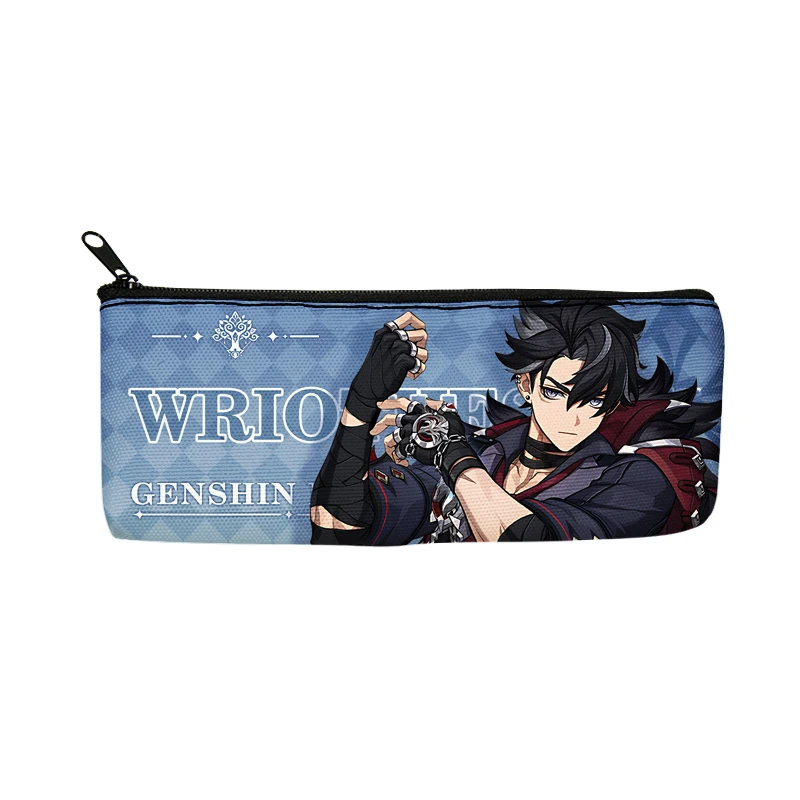 Genshin Impact Cosplay Souvenir Canvas Pencil Box Display Writing Case Fashion School Supplies Student Game Pen Bag Xmas Gift