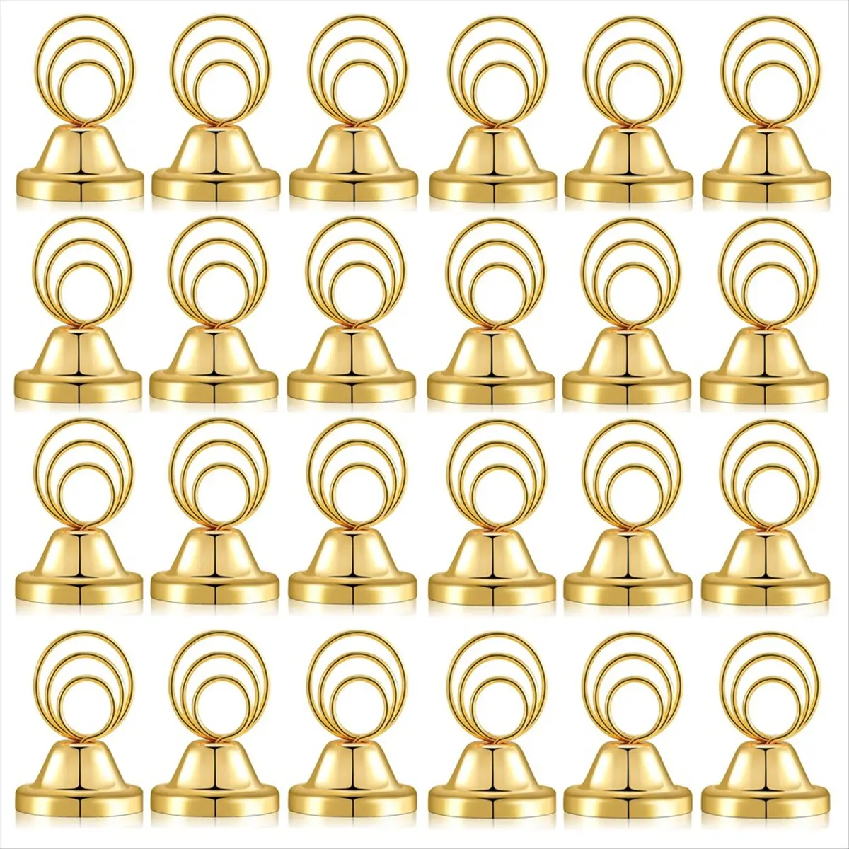 2026 Trend 24 Pcs Gold Table Number Holders Wire Picture Holder Small Size Table Card Holders Tabletop Metal Place Card Holder