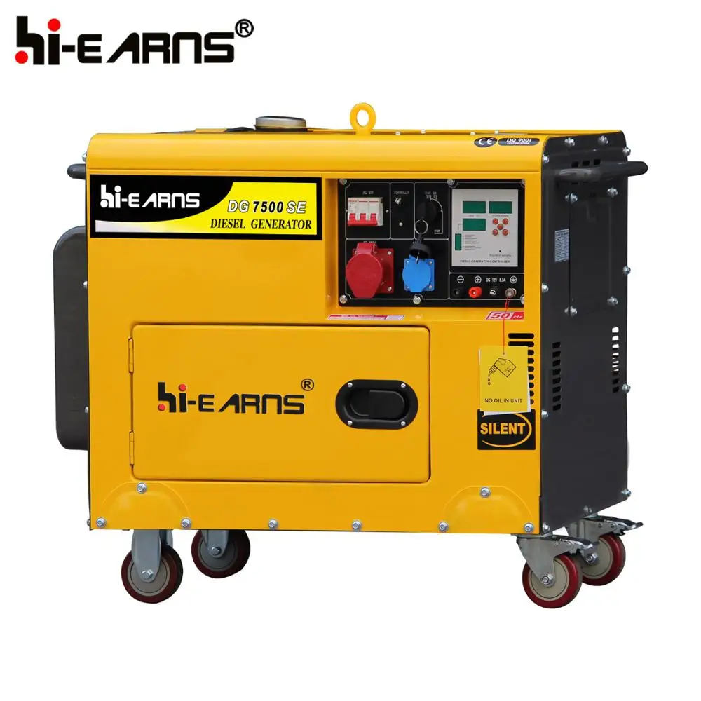 hiearns digital control portable easily moving 5.5KW silent die·sel generator