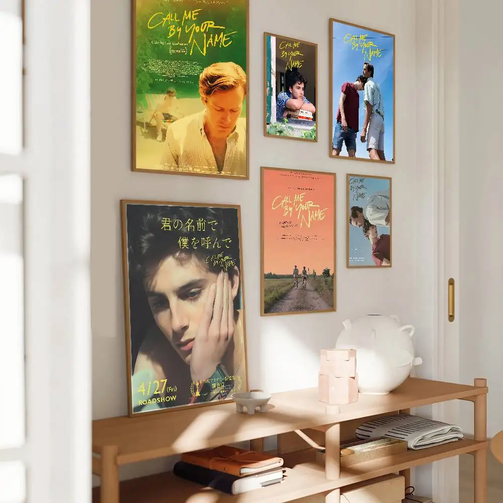 C-Call Me By Your Name Poster HD Home Decor Sticky Wall Waterproof Home Living Room Bar Aesthetic Decor