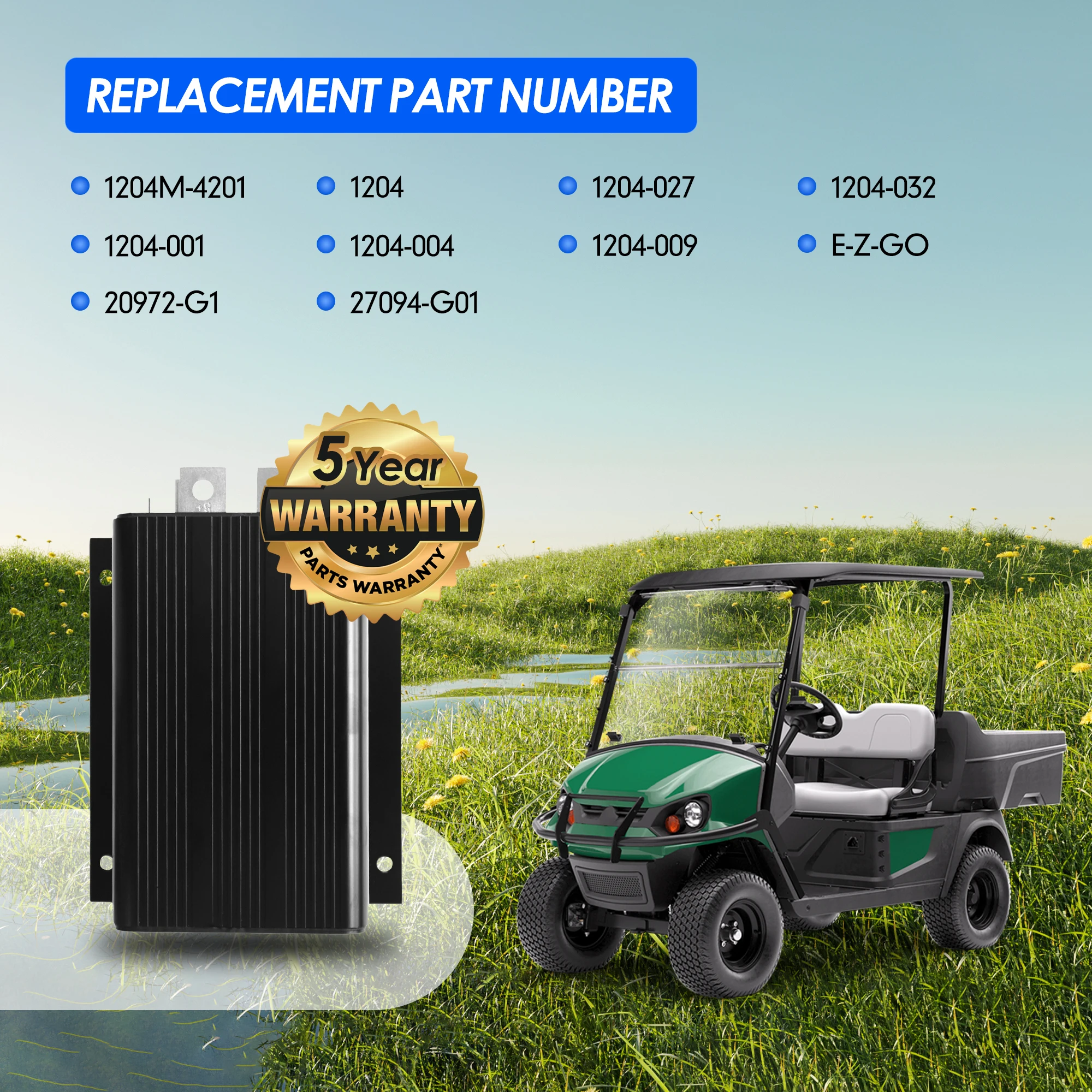 [الأسهم الأمريكية] 1204-027 وحدة تحكم 20972G1 0-5k 36V 275A وحدة تحكم محرك التيار المستمر لعربة جولف كورتيس EZGO ماراثون (1979-1994)