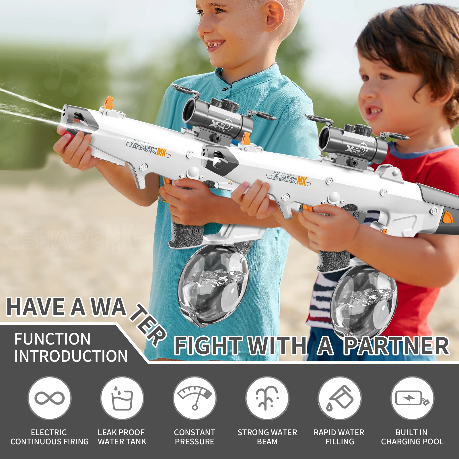 Pistola de agua eléctrica automática, juguetes, pistola de agua de disparo eléctrica automática, juguete para niños, juegos de lucha en piscina al aire libre, juguete de lucha en la playa Bo