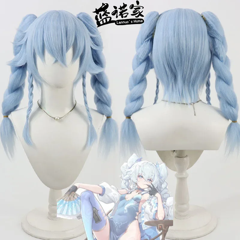 Flandre Scarlet Cosplay Wigs Touhou Project Flandre Scarlet 60cm Light Blue Ponytail Wig Heat Resistant